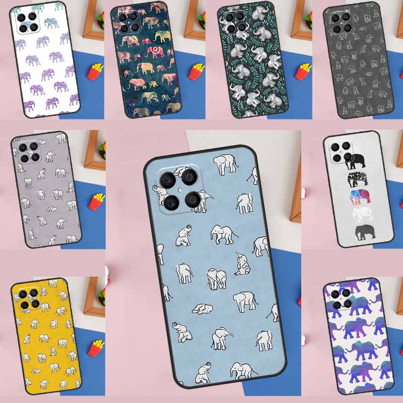 Cute Baby Elephant Case For Honor X8b X9b X9a X8a X8 X9 X9c 50 70 90 Lite Honor 200 Lite Magic 5 6 7 Pro Cover