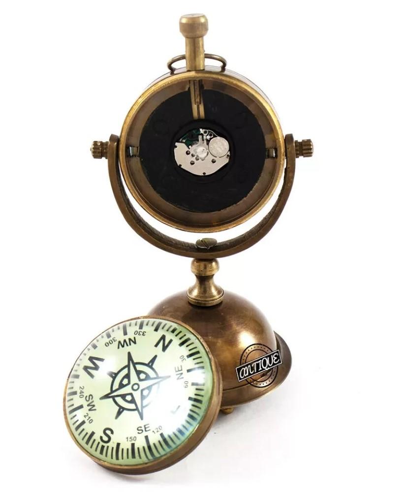 Antique Desk Clock Vintage Table Top Antique Brass Decorative Gift