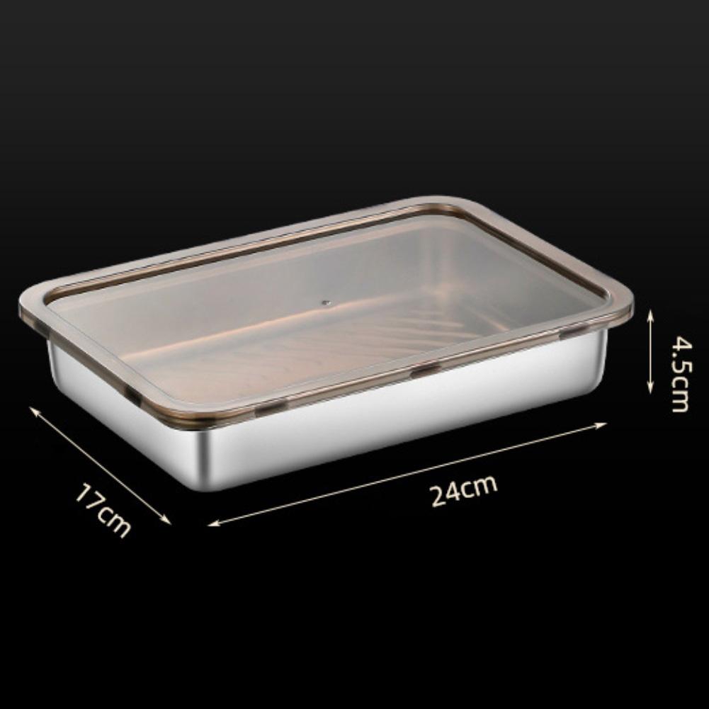 304 Edelstahl-Schale mit dicht schließendem Deckel zur Frischhaltung und zum Einfrieren von Lebensmitteln, geeignet für den täglichen Küchengebrauch