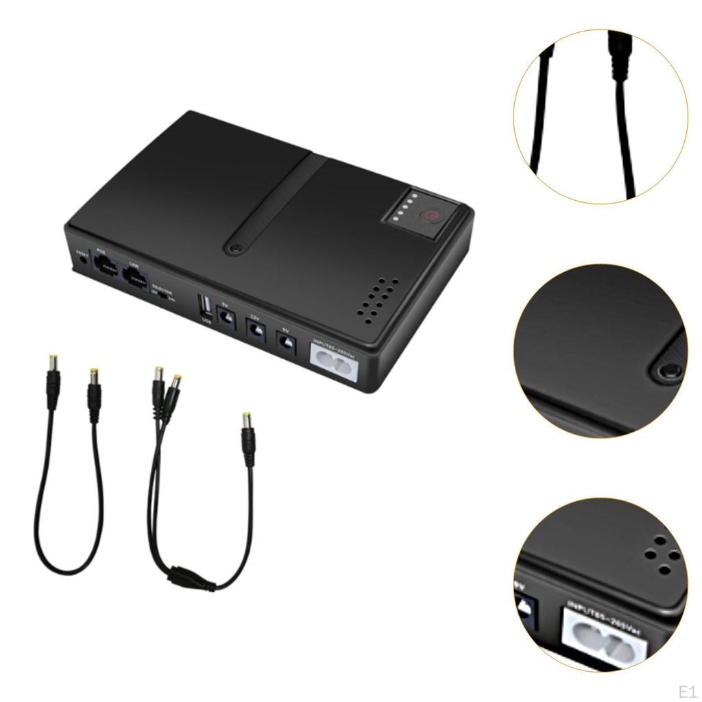 Mini Backup Power Supply Bank for 5V/9V/12V Multi-voltage Output