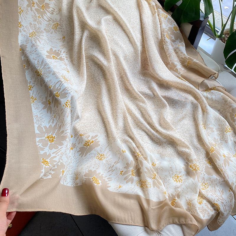 Versatile Cotton Linen Check Print Sun Protection Travel Shawl Scarf - Large 130 Square