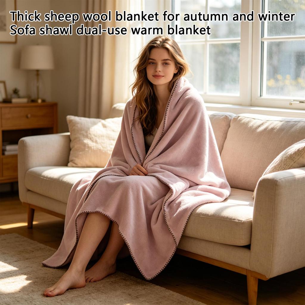 Thickened Warm Plush Fleece Blanket Soft Cozy Throw for Office Nap Travel Use Bedroom Size 200cm/78 74in by 180cm/70 87in Suitable for Indoor Outdoor