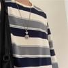 Autumn Korean Harajuku Striped Long-Sleeve T-Shirt: Retro, Loose, Unisex Style for Students