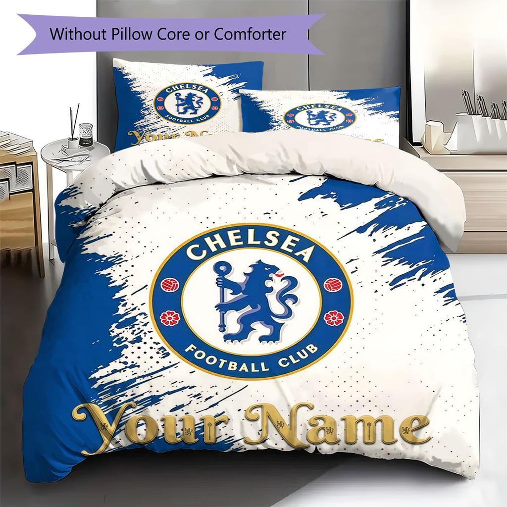 Chelsea F Custom Name Pattern Bedding,Quilt Set Quilt Cover Pillowcase Home Birthday Gift(1 * duvet cover + 2 * pillowcase, without core)