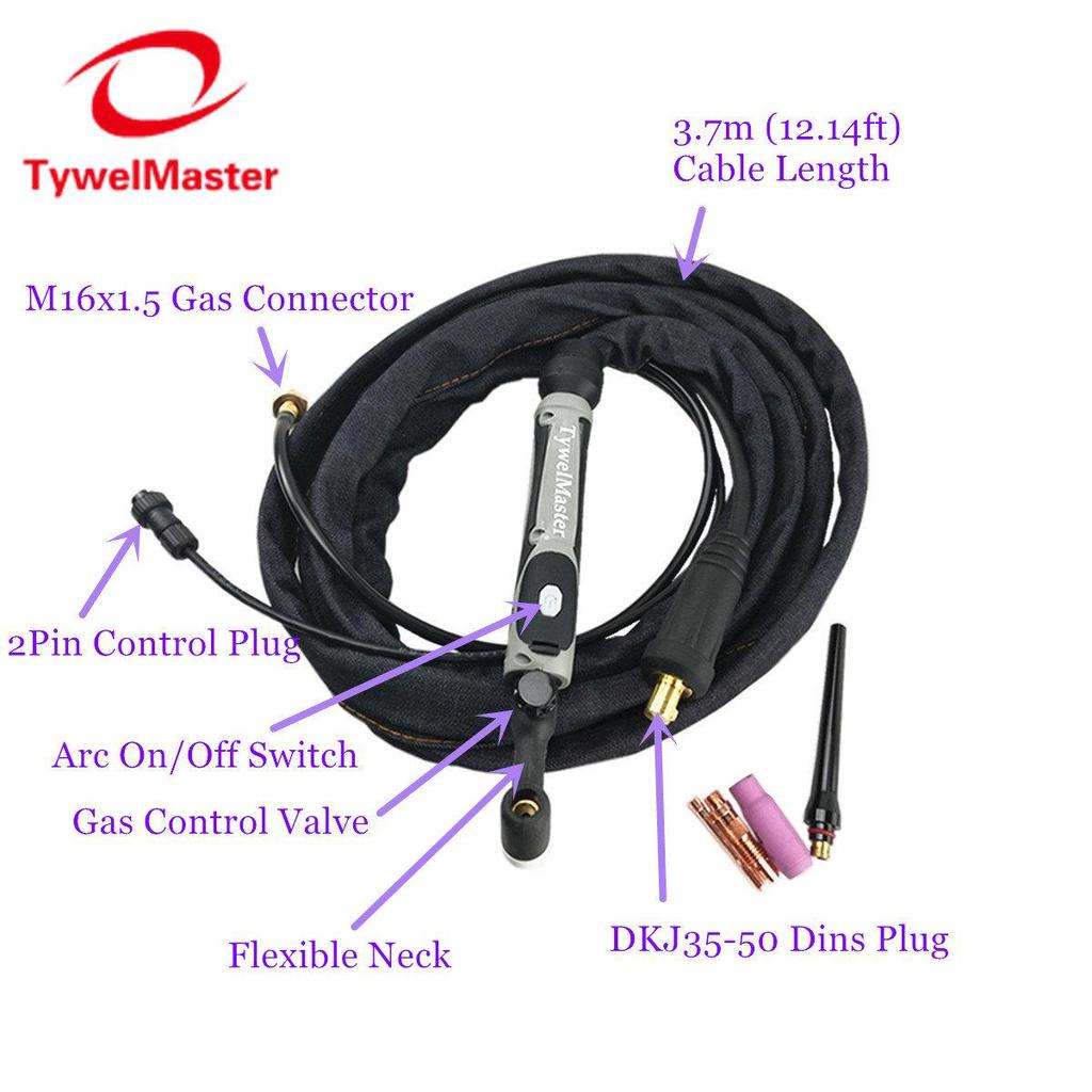 8mm² Wire Flexible Valve Head 4m Line Tungsten Arc Welding Torch for Automotive Industry Car Maintenance TIG Welding Torch M16x1.5 Inlet Arc Welding Kit 8mm² Wire Flexible Valve Head 4m Line Tungsten Arc Welding Torch for Automotive Industry Car Maintenance TIG Welding Torch M16x1.5 Inlet Arc Welding Kit
