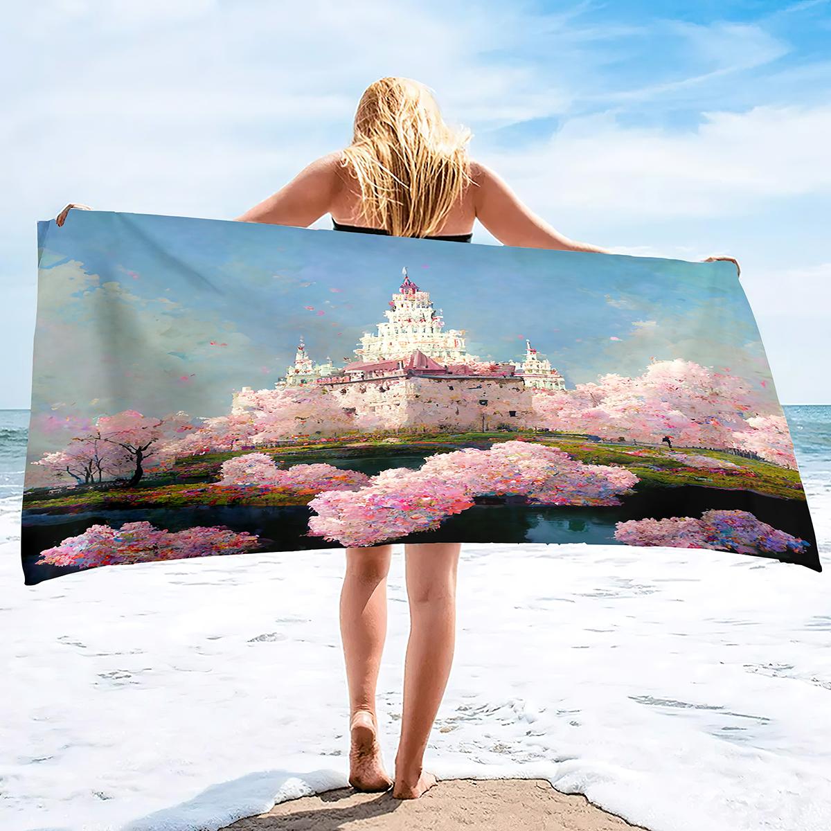 

Cherry Blossom Bath Towels Soft Comfort Beach Highly Absorbent Large Decorative Guest Hand For Swimming Pool W40*H60(CM)