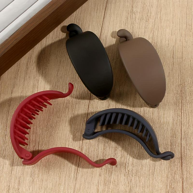 4 Pcs Matte Banana Hair Clip, Ponytail Clip, French Hair Clip, Delicate Hair Clip, Women's Accessories. Available All Seasons