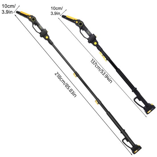2-in-1 Cordless Pole Saw & Mini Chainsaw, Brushless Electric Chain Saw with 2 x 2.0Ah Battery, 4.9-7.5ft Adjustable Pole Saw for Tree Pruning