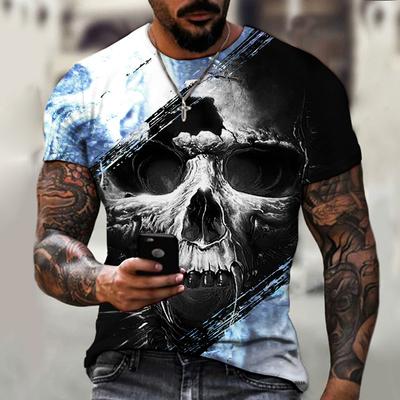 Summer Fashion Casual Men's T-shirt Horror Skull 3D Printed Kids T Shirts O-Neck Short-Sleeved Cool Streetwear Oversized Tops