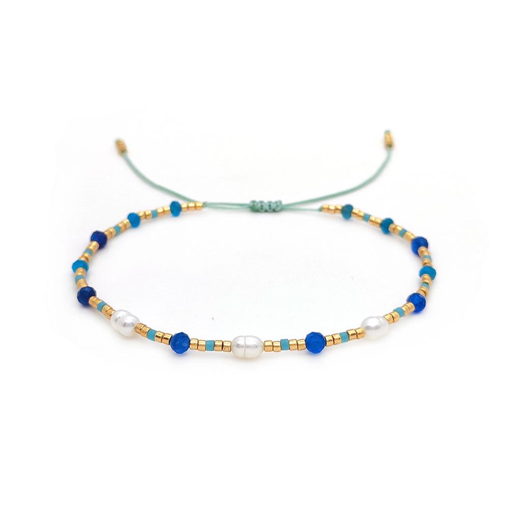 Lapislazuli- & Perlenarmband mit Miyuki-Perlen