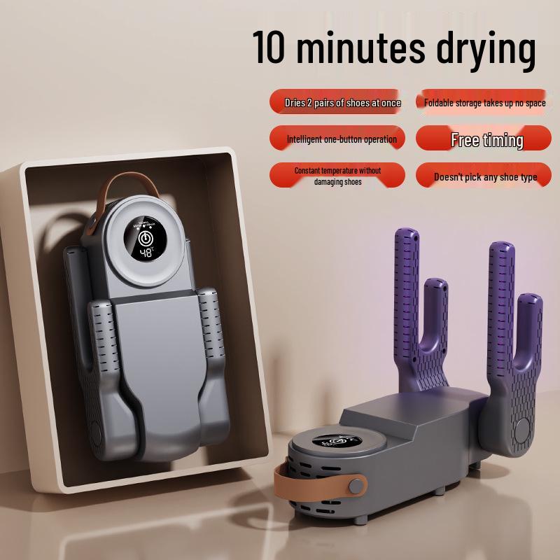 "Tragbarer Faltbarer Schuhtrockner mit Timer, Schnelltrocknend, Entfeuchtung, Geruchskontrolle und Konstanttemperatur-Funktionen"