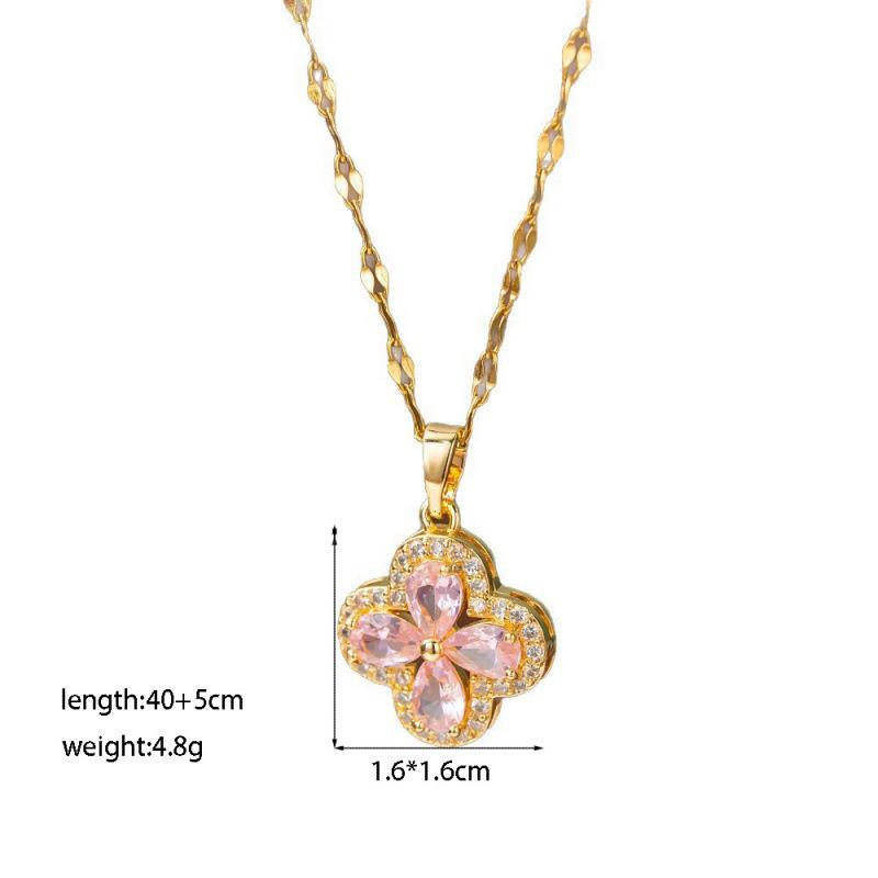 Four-leaf Clover Necklace for Women Fashionable Accessible Luxury Popular Exquisite Clavicle Chain