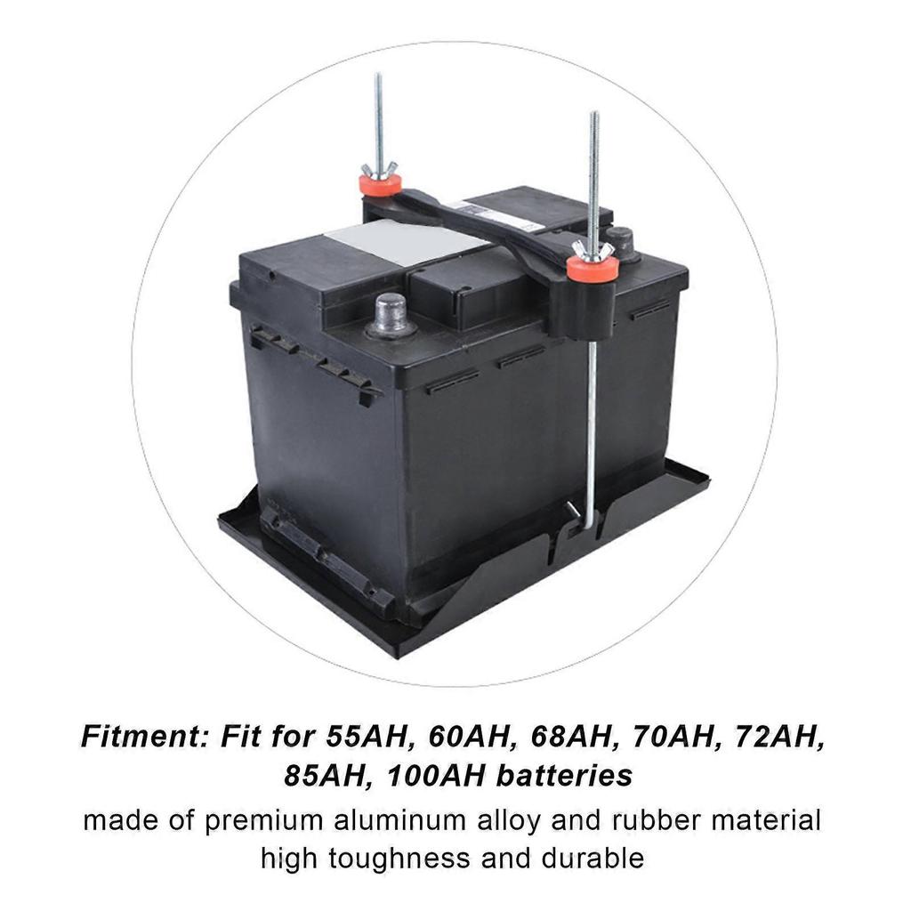 Battery Hold Down Bracket Holder Universal Crossbar with 10in J Bolts For 55AH 60AH 68AH 70AH 72AH 85AH 100AH Batteries