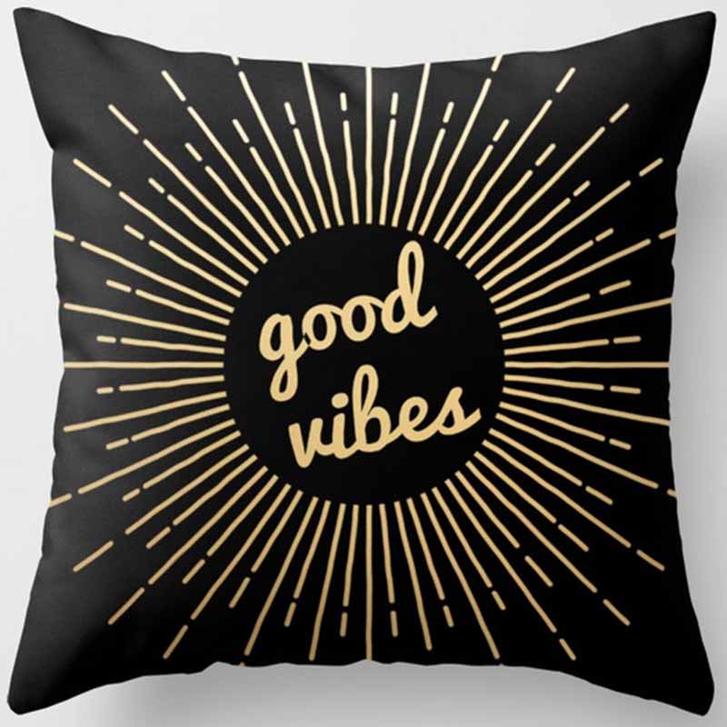 Black and Yellow Square Pillowcase, Home Decoration, Car Sofa Cushion Cover 45cm*45cm