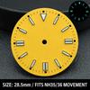 28.5MM Dial Size Green Luminous Dial Colorful Watch Movement Dial for NH35 8215 2836 Watch