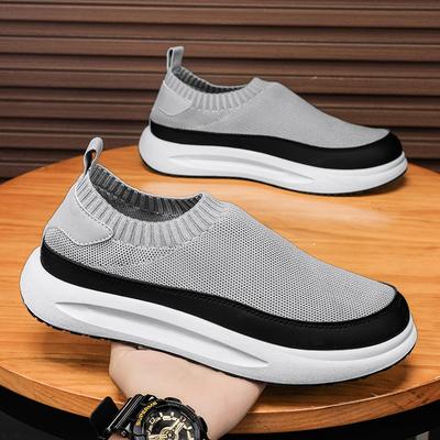 2026 New Men's Shoes Breathable Mesh Canvas Shoes Fashion Elastic Socks Running Shoes Comfortable Sneakers Men's Casual Loafers