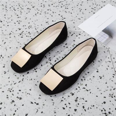Mulheres Meninas Sólido Tamanho Grande Slip On Flat Raso Conforto Casual Sapatos Únicos Com Decoração de Metal