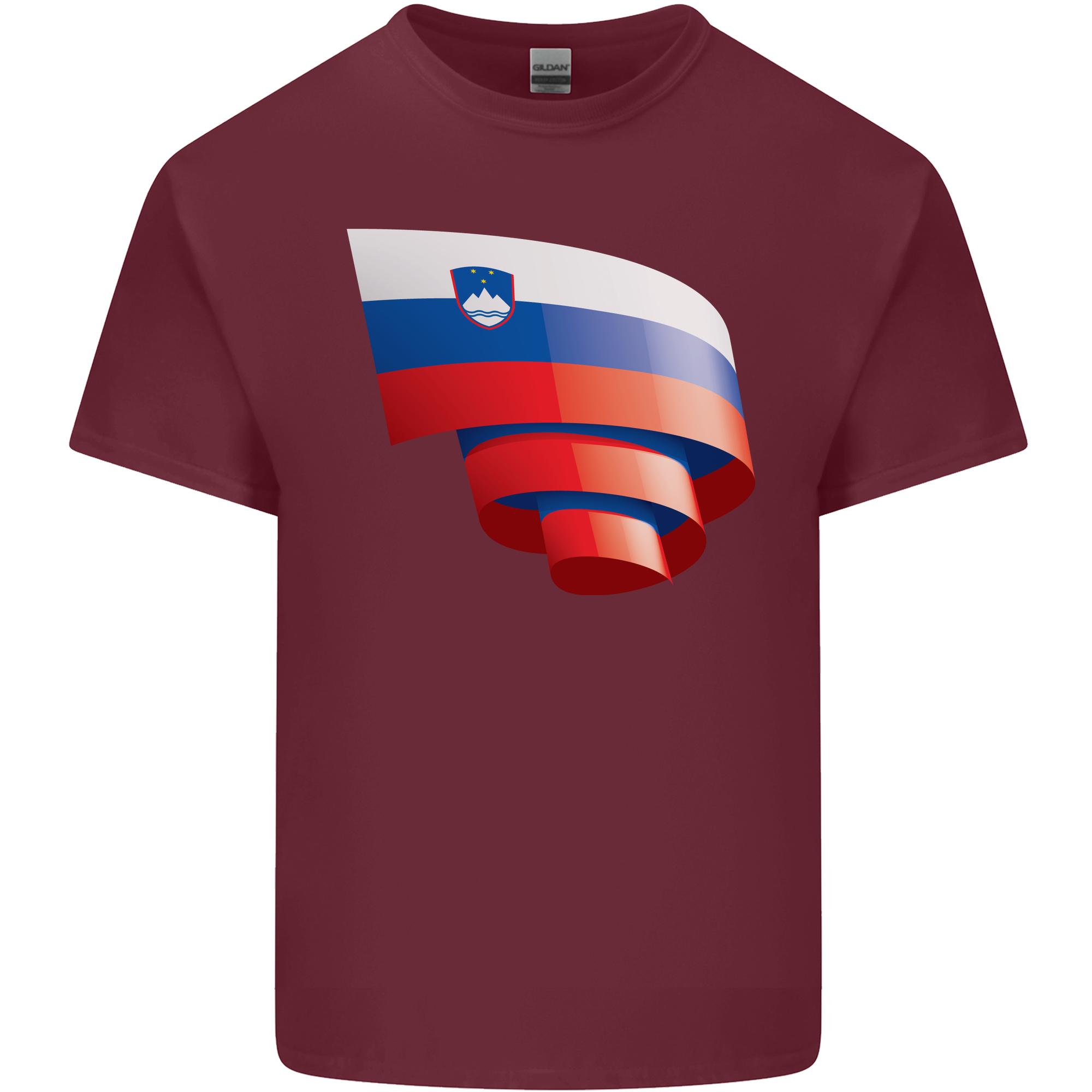 Curled Slovenia Flag Slovenian Day Football Unisexs Light Cotton TShirt S