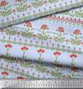 Soimoi Cotton Cambric Fabric Leaves & Floral Artistic Print Fabric by the Metre 42 Inch