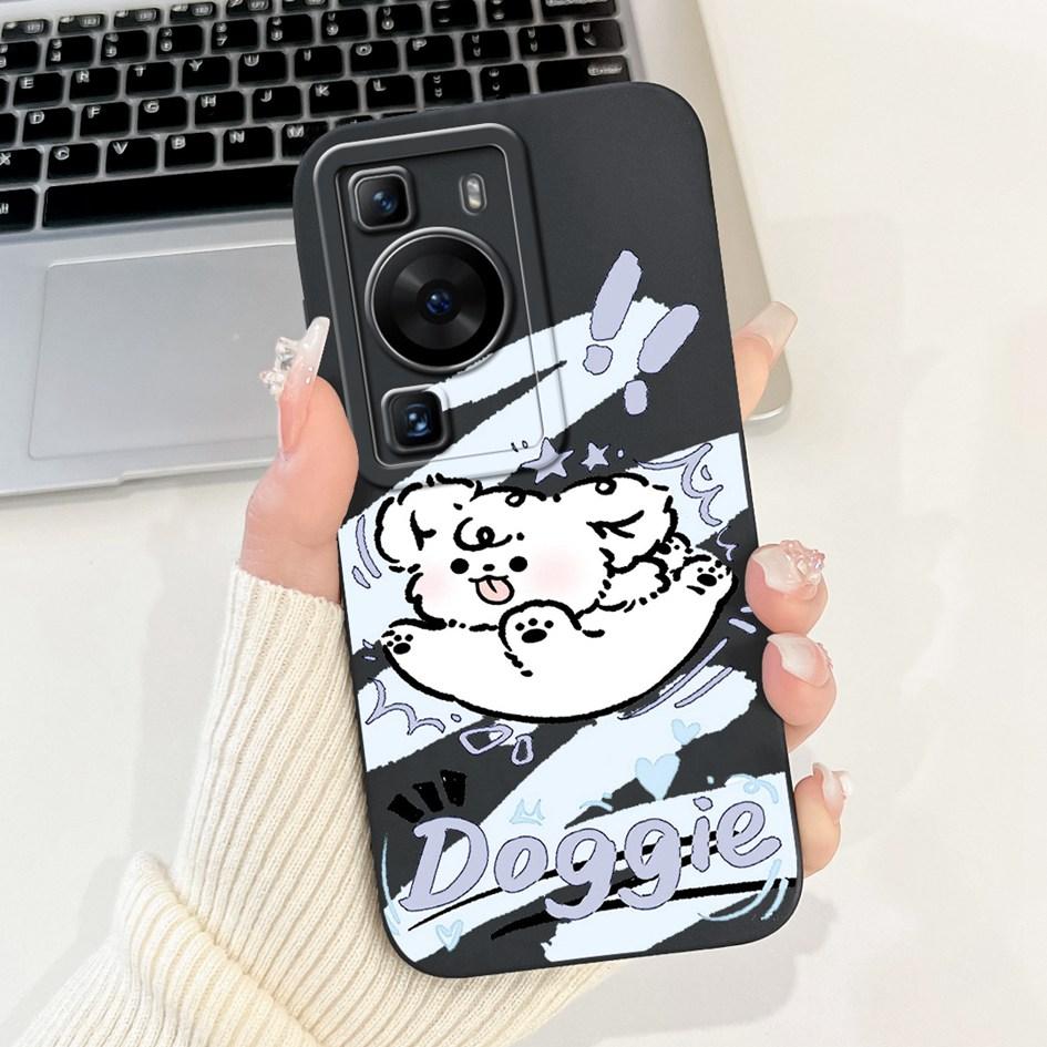 For Huawei P60 Pro Case MNA-LX9 Shockproof Cover Cute Cartoon Square Lens Protection Bumper For Huawei P60 Art P 60 P60Pro Funda