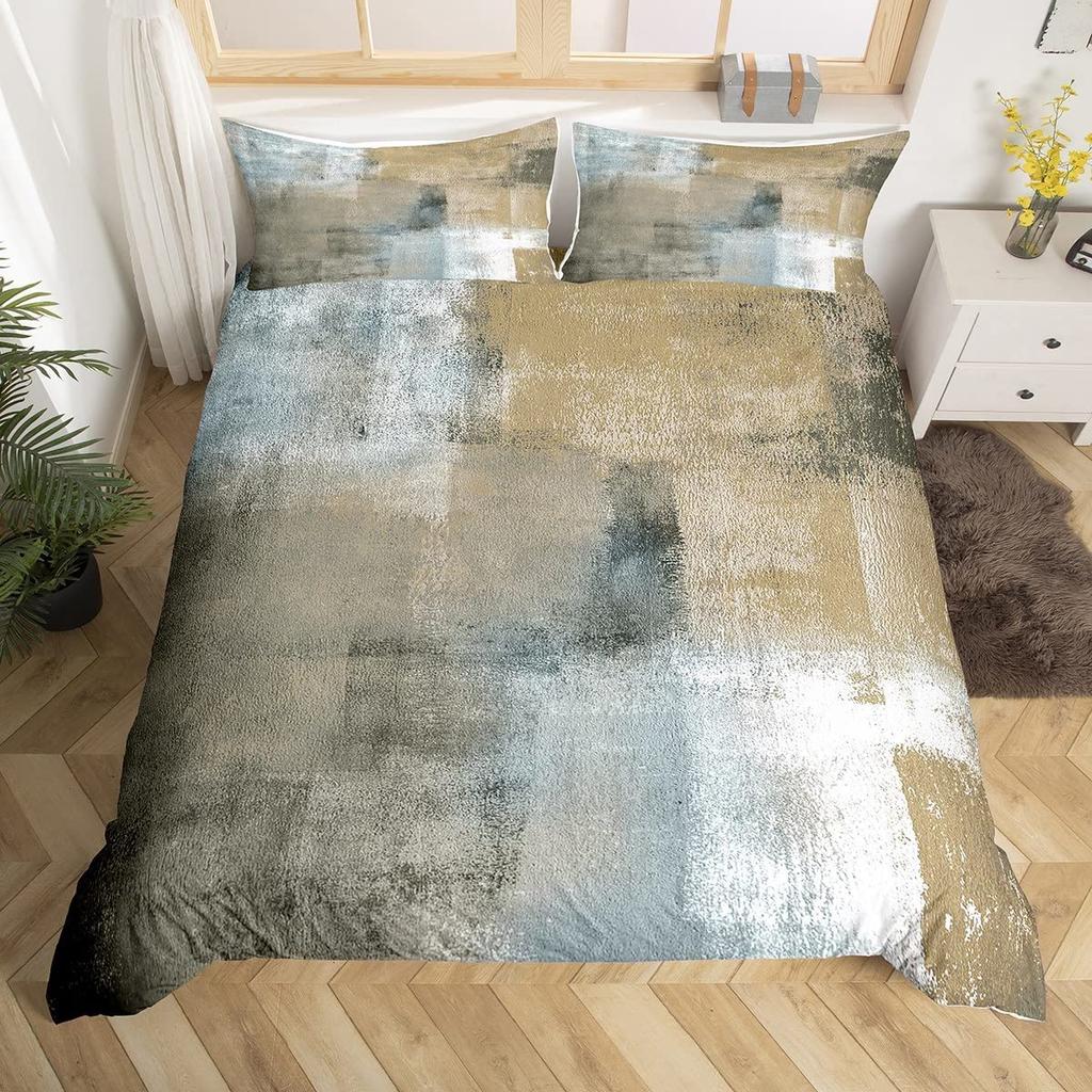 Ombre Duvet Cover for Kids Boy Girl,Colorful Oil Painting Bedding Set King, Abstract Art Artwork Comforter Cover with Pillowcase