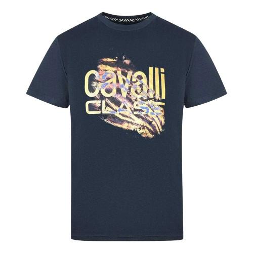 Cavalli Class Mens Slashed Logo T-Shirt
