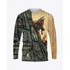 Ancient Egyptian Horus Print Men's O-Neck T-shirt Casual Long Sleeve Oversized Pullover Fashion Tops Women Clothing