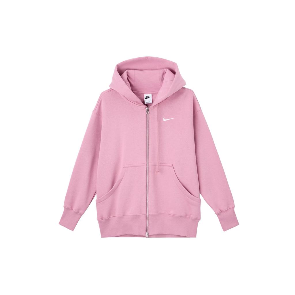 Nike Sportbekleidung Phoenix Fleecegefüttert Bequemes Kapuzenpullover mit langen Ärmeln Damen Element Pink/Segelweiß DQ5759-699