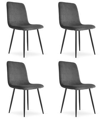 RIFT Chair - Grey Corduroy / Black Legs X 4