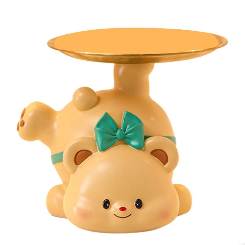 

62KD Маленький поднос для мелочей Поднос-медведь Декоративный поднос из смолы для украшения дома