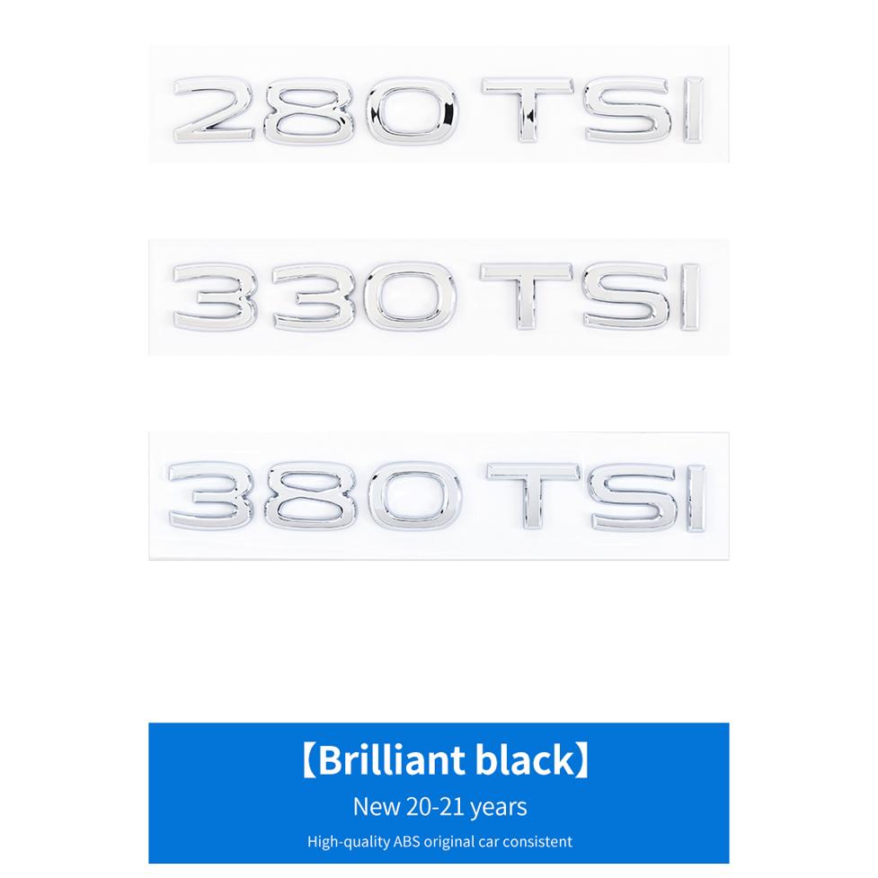 New ABS Letters Emblem 280TSI 330TSI 380TSI Rear Trunk Badge Sticker for VW volkswagen GOLF Series Car Styling Decoration NG5