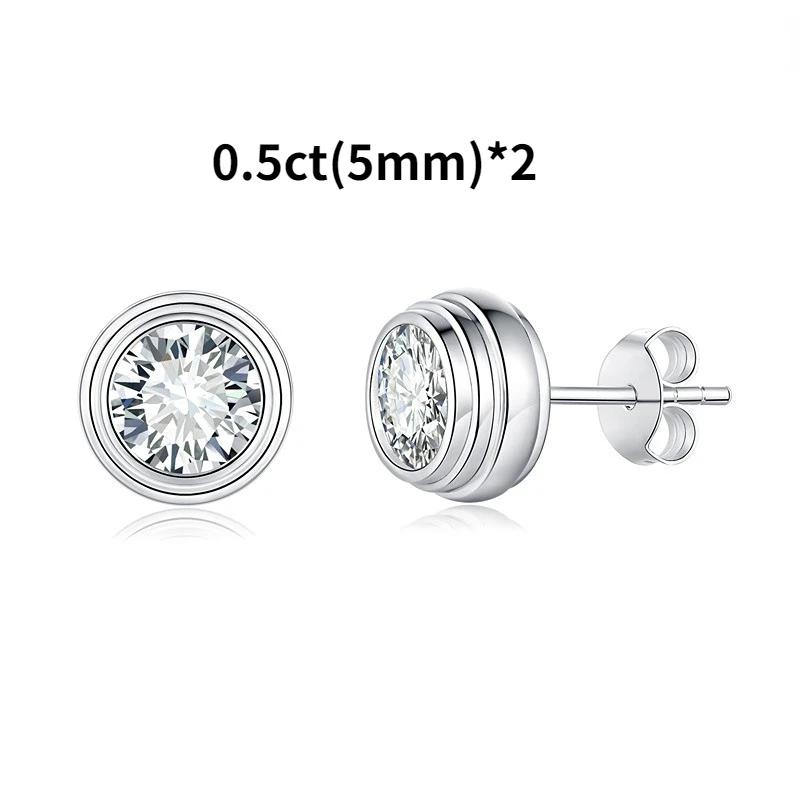 M-JAJA 1/2ct Moissanite Bubble Stud Earrings for Women Gold Plated S925 Silver Diamond Earrings Party Fine Jewelry Gift S925 Sterling Silver