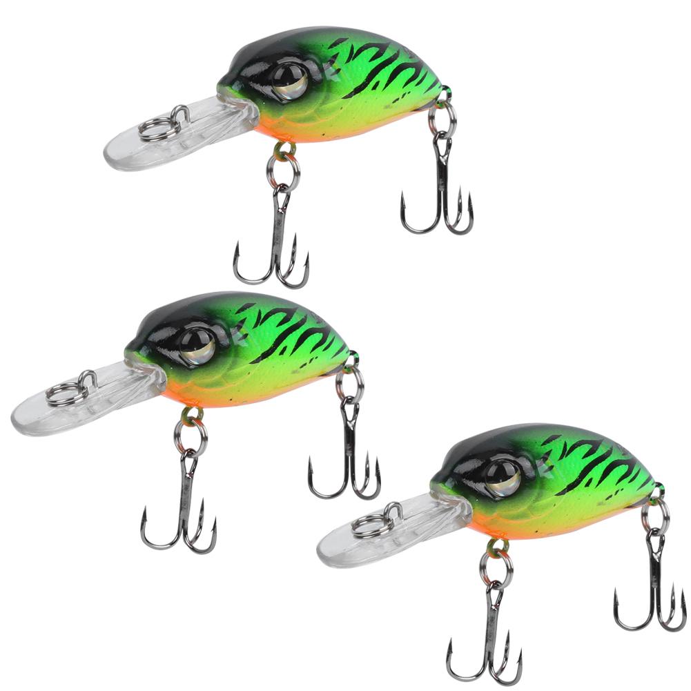 3PCS 6CM 5G Diving 3D Eyes Lure Artificial Simulation Lifelike Bait Fishing Tackle 1#