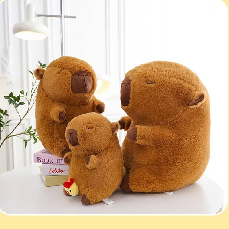 Cute Capybara Plush Toy Chick Retractable Stuffed Animal Water Guinea Pig Doll Adorable Ugly Doll Wholesale Factory