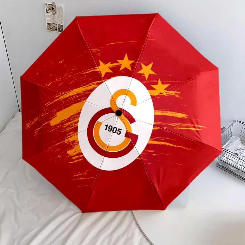 Galatasaray SK  Pattern, Automatic Folding Umbrella, Portable and Foldable Design, 8 Ribs, a Christmas or Birthday Gift.