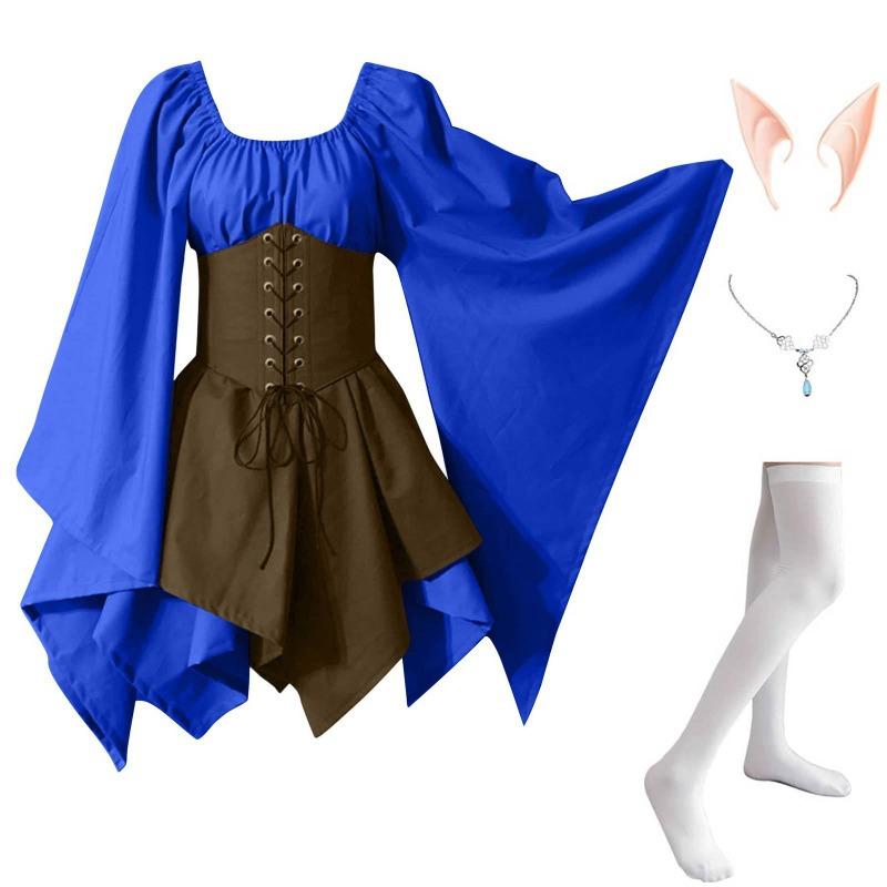 New long-sleeved women's Renaissance medieval dress