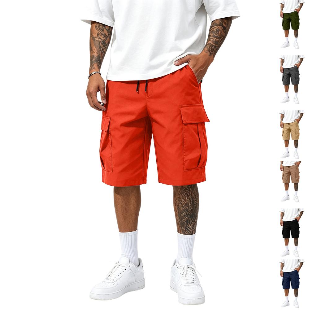 Herren Cargoshorts mit lockerem Schnitt und geradem Bein, mit mehreren Taschen, lässige Utility-Shorts für den Sommer