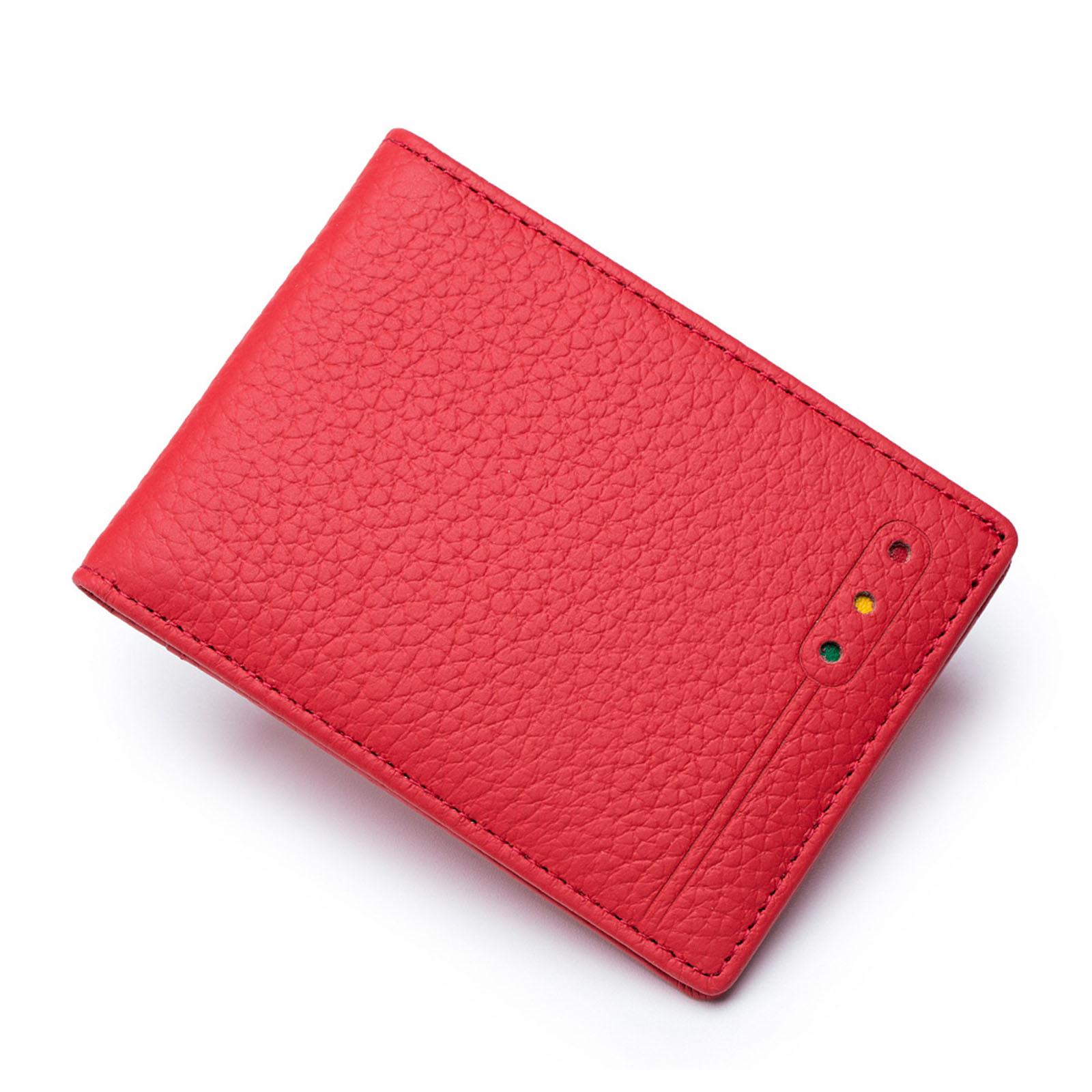 

Тонкий кожаный кошелек из искусственной кожи с блокировкой RFID для мужчин и женщин, небольшой держатель кредитных карт, защитный чехол для водительских прав красный