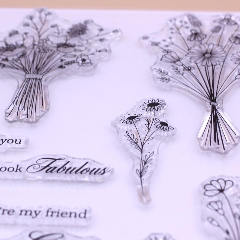 1 Sheet Clear Stamp Transparent Seal Stamp Card Making 3D Scrapbooking Stamps