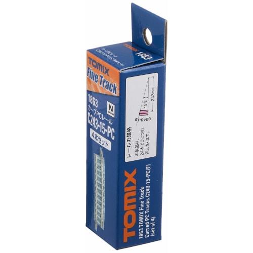 TOMIX N Gauge Curved PC Rail C243-15-PC F Set of 4 1863 Model Railroad Supplies