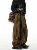 Retro Washed Wide-Leg Cargo Jeans with Unique Dye Design - Casual Streetwear Style
