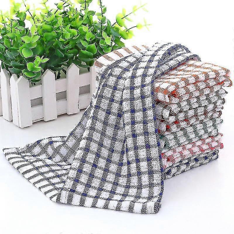 Pack Of 10 Terry Tea Towel (28 X 40 Cm) - Super Soft Ring Spun Combed Cotton High Density Weave & Thick Construction Ultra Absorbent & Soft Restaur