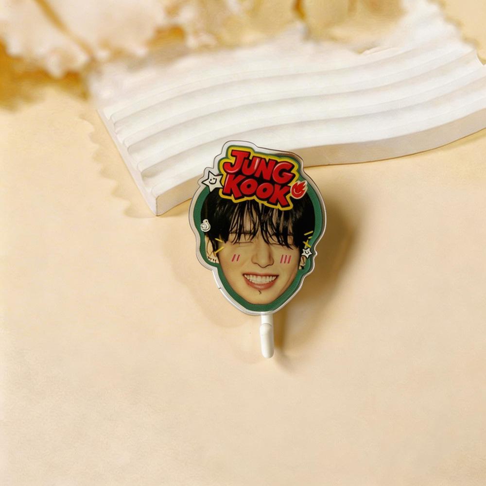 BTS Member Head Hooks, Celebrity Merchandise, Cute Decorations, Home Organization.