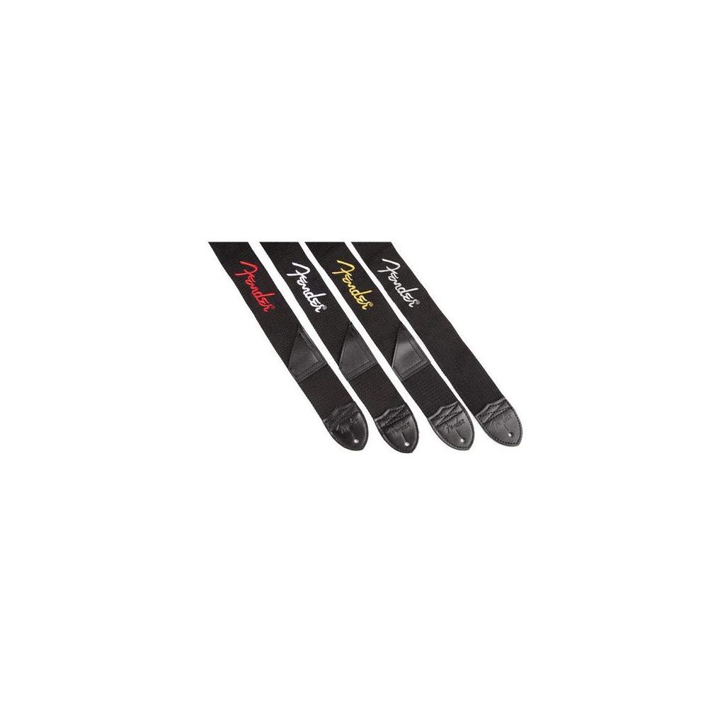 Fender Strap Black Poly Strap Logo Fender® 2" w/White Fender®