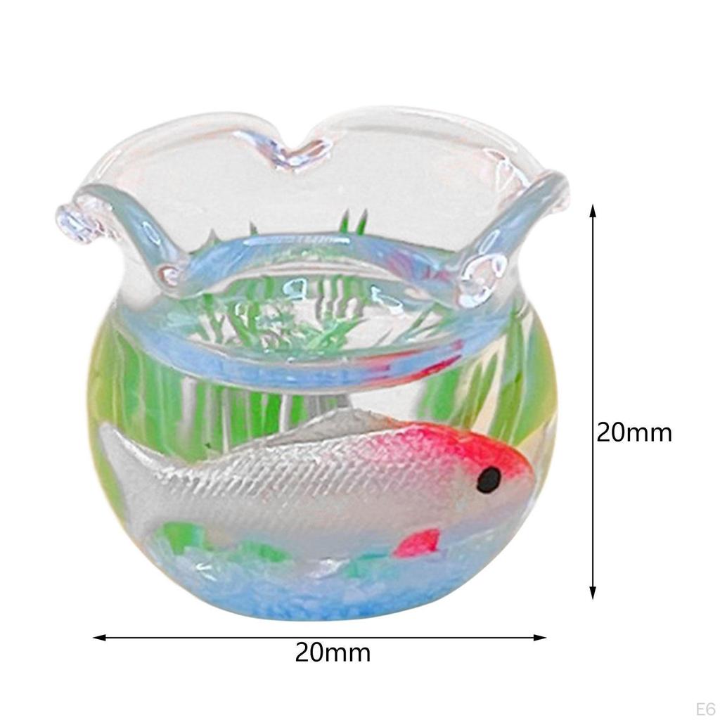 1/12 Puppenhaus Fisch im Aquarium Mini Simulation Handgefertigt Miniatur Tank Modell Zubehör