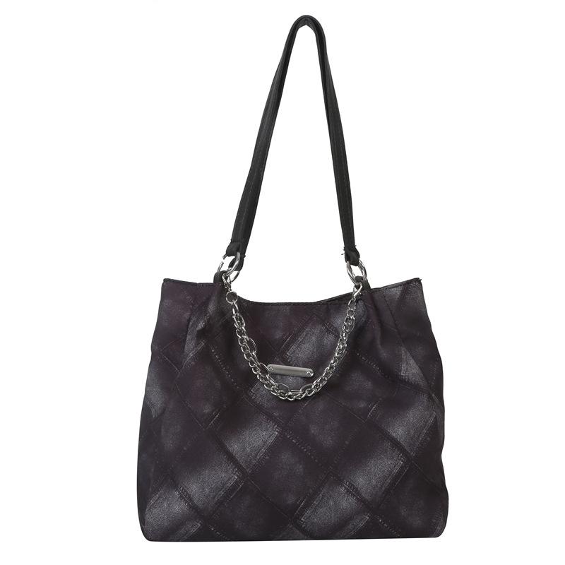 

Большая вместительная женская сумка 2024 года, весна, новая повседневная сумка-тоут в иностранном стиле, модная и простая сумка через плечо подмышкой серый