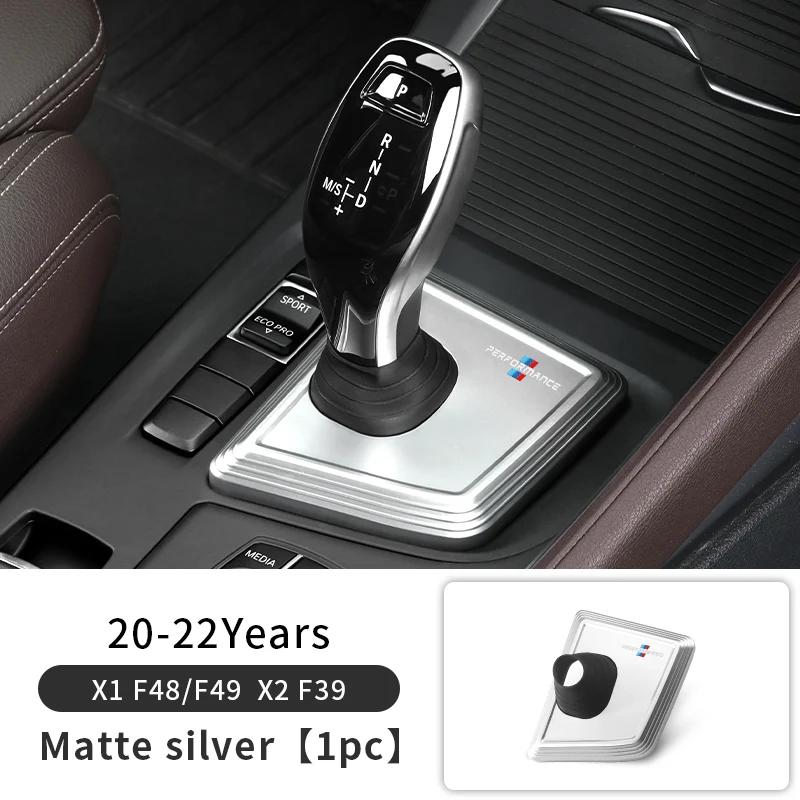 

2025 Hot For BMW X1 X2 F48 F39 Carbon Black Car Gear Panel Cover Trim Gear Shifter Knob Boot Cover Auto Interior Decoration Acce