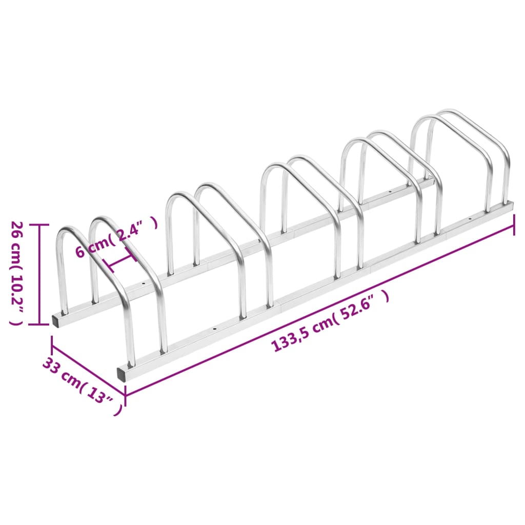 5 Bike Stand Galvanized Steel