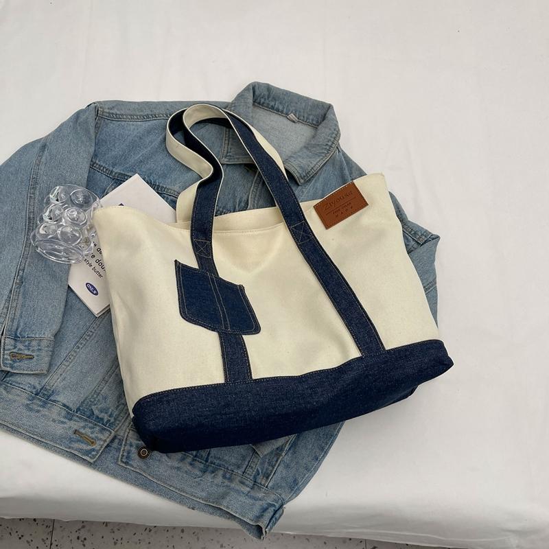 

Холщовая большая сумка Женская новая повседневная сумка через плечо Большой вместимости Классная сумка для поездок на работу Сумка-тоут