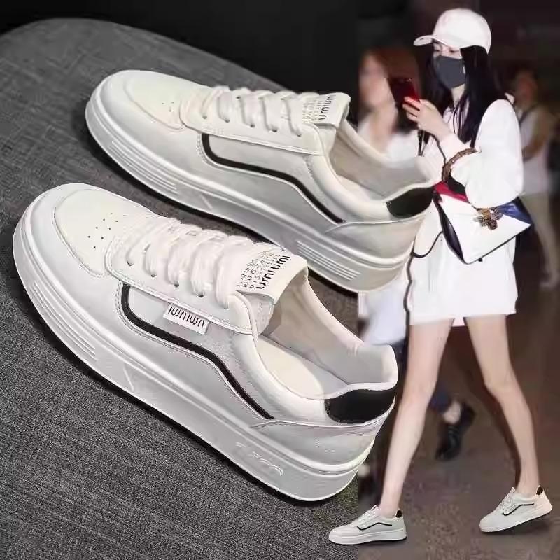 

Little white shoes girls versatile spring and autumn flat platform autumn new order surge casual sports shoes 40 чорний